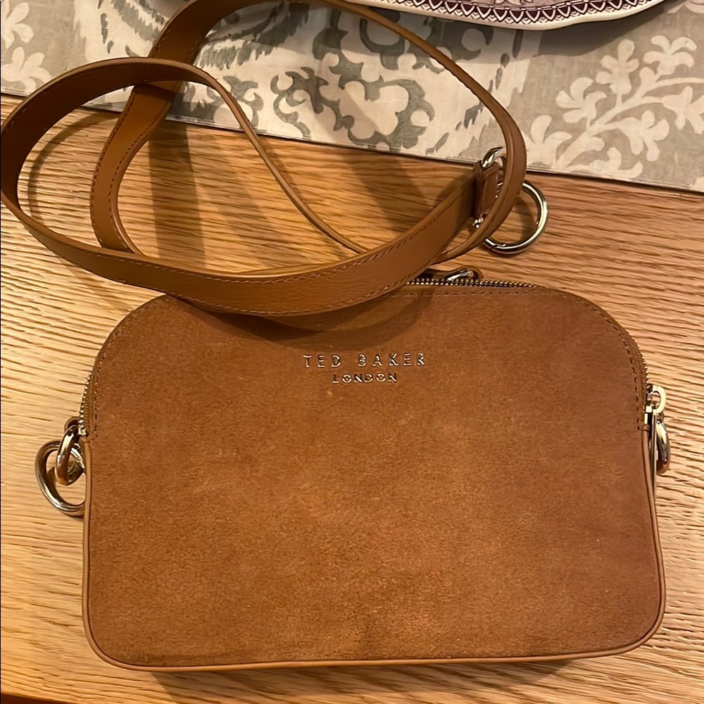 Ted Baker Brown Suede Crossbody Bag - Picture 2 of 4
